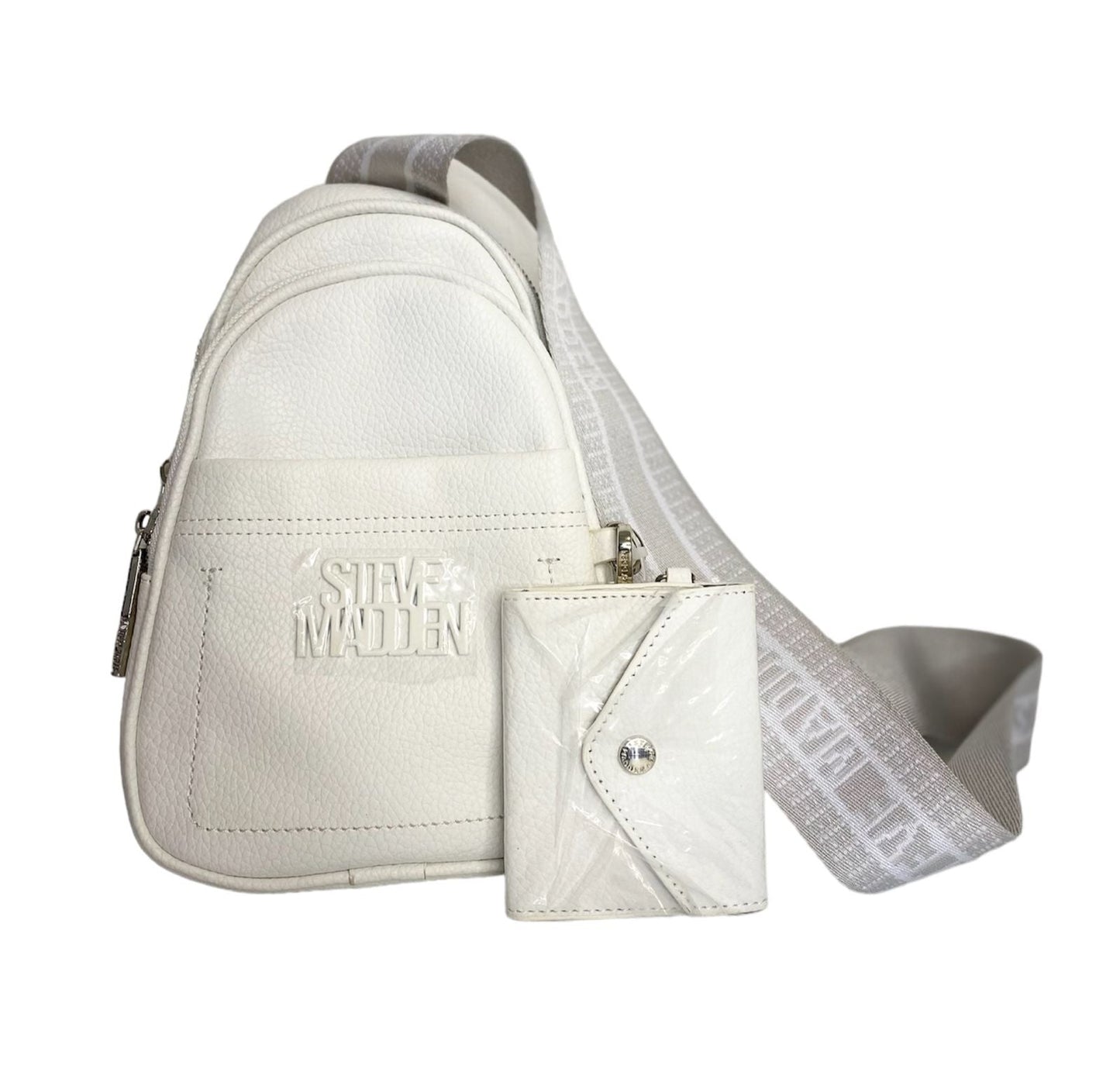 Bolsa Crossbody Steve Madden Blanca con Tarjetero